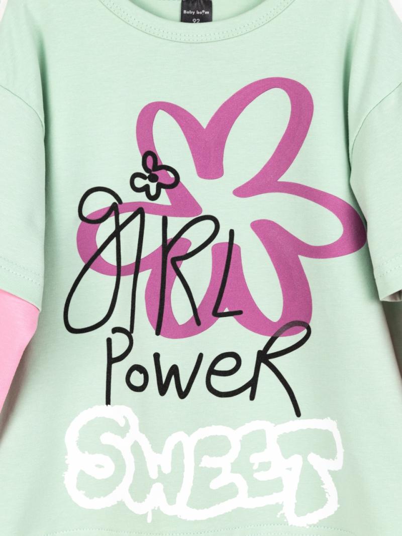 картинка Лонгслив для девочки Baby Boom Ф143/6-К Серебр мята-розовый Б117 от магазина детских товаров ALiSa