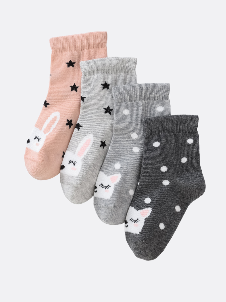 картинка Носки для девочки Artie 4 пары 4-3d955 Серый от магазина детских товаров ALiSa