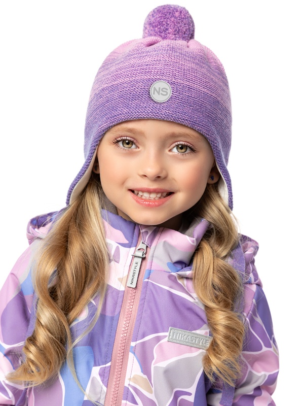 картинка Шапка для девочки NIKASTYLE 11м10225 Сакура лаванда от магазина детских товаров ALiSa
