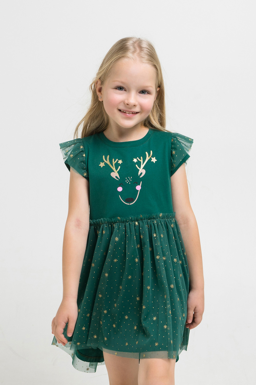 картинка Платье для девочки Crockid К 5630 темно-зеленый от магазина детских товаров ALiSa