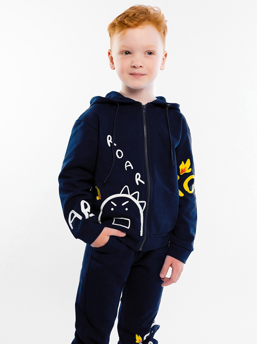 картинка Комплект футер двухнитка для мальчика Youlala YLA 8583310101 Темно-синий от магазина детских товаров ALiSa