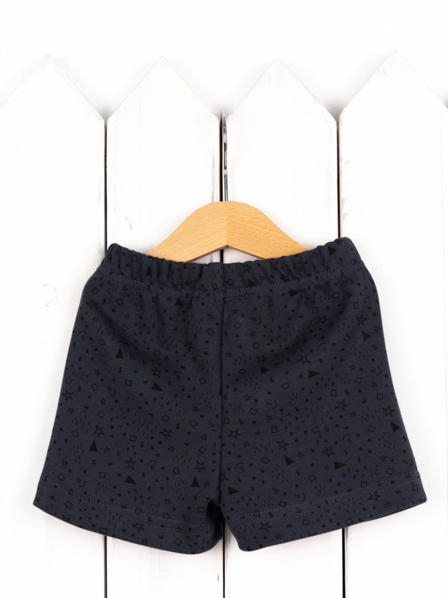 картинка Шорты для мальчика Baby Boom П136/2-И Значки чёрные на графите я735 от магазина детских товаров ALiSa