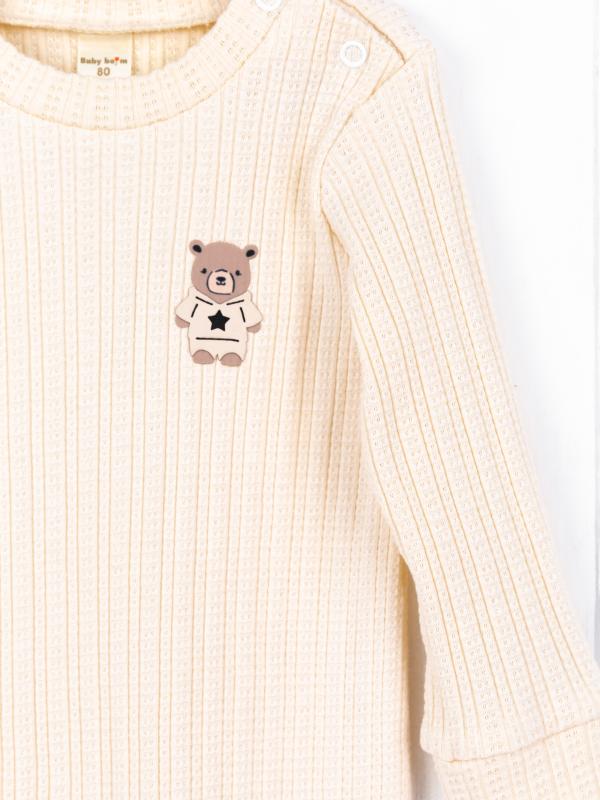 картинка Комбинезон на манжете Baby Boom К392/1-Р Ажурная рибана Экрю я734 от магазина детских товаров ALiSa