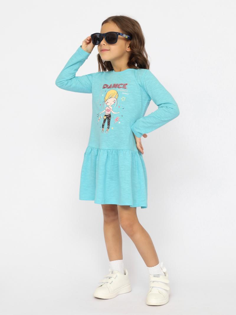 картинка Платье для девочки Cherubino CWKG 63276-40-331 Бирюзовый от магазина детских товаров ALiSa