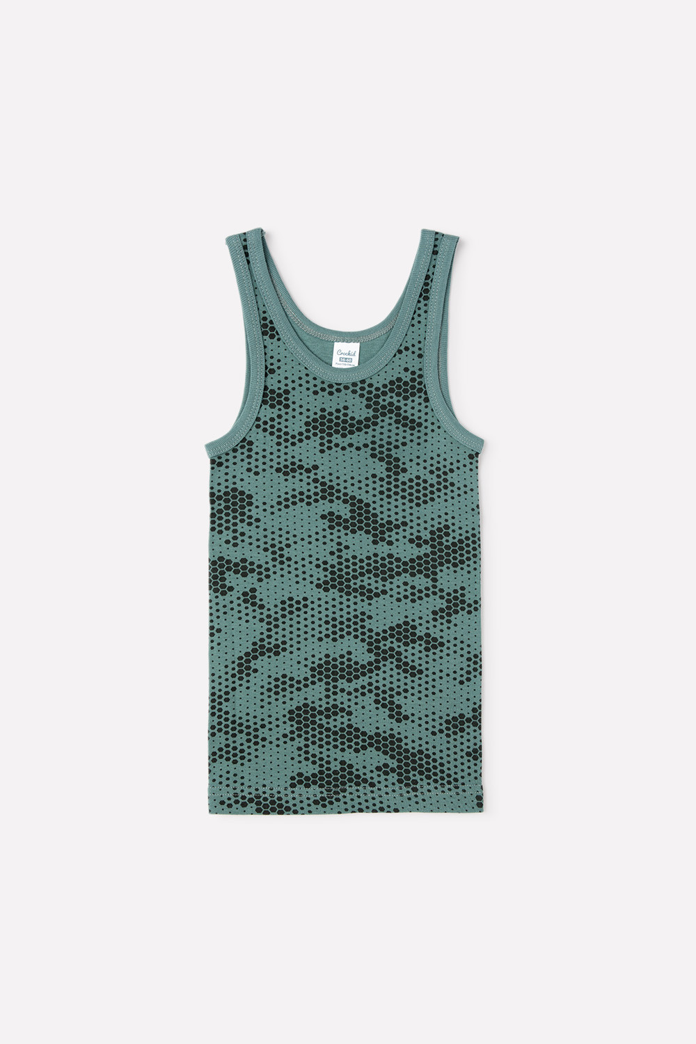 картинка Майка для мальчика Crockid К 1165 мозаика на зеленой полыне от магазина детских товаров ALiSa