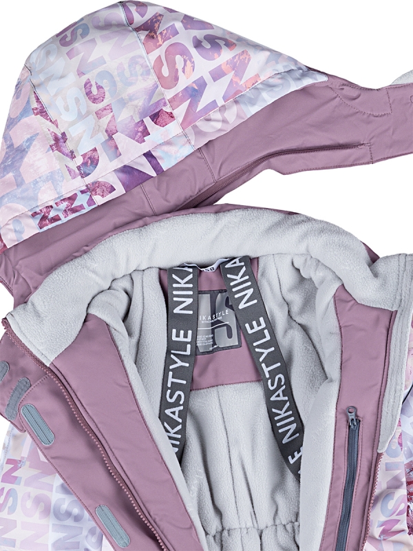 картинка Комбинезон зимний для девочки NIKASTYLE 8з2424 з24 Бежевый орхидея от магазина детских товаров ALiSa