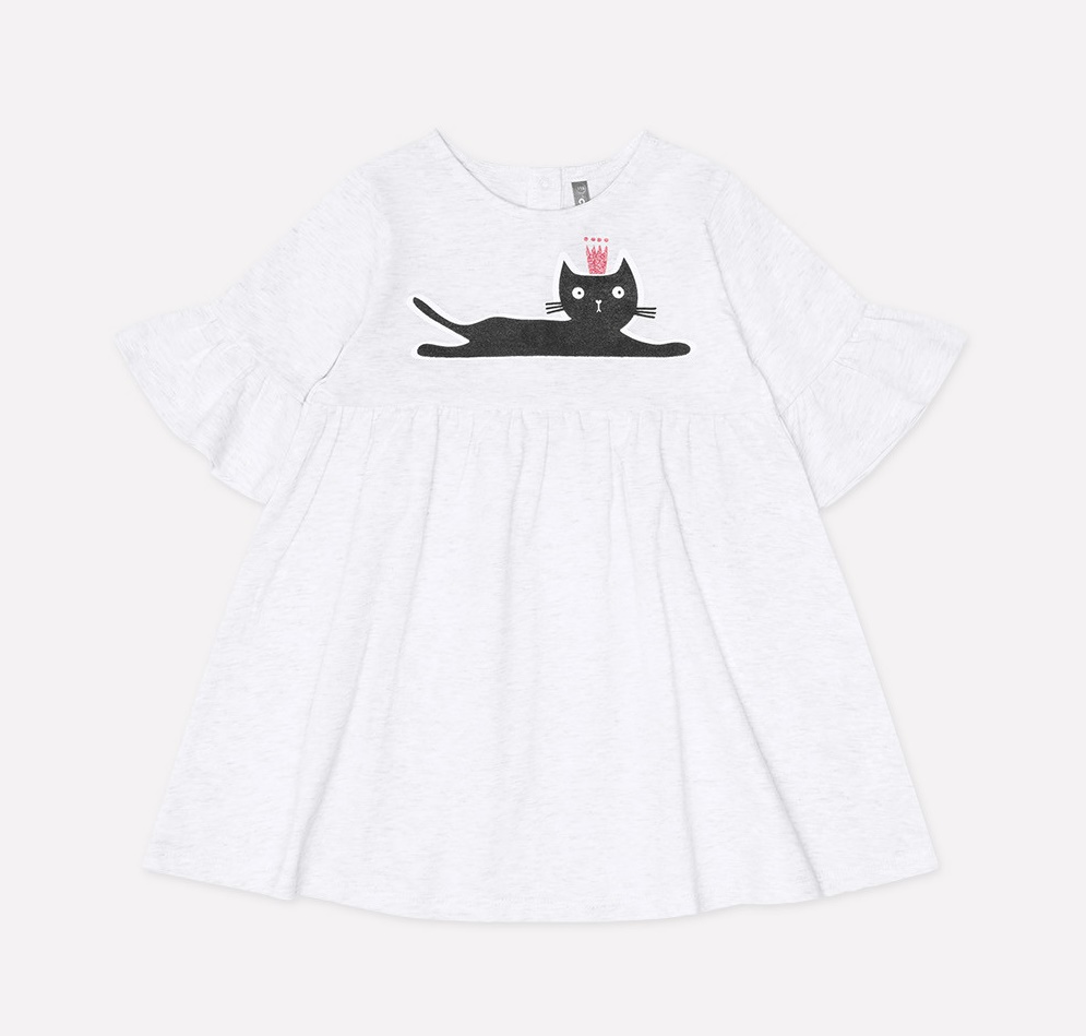 картинка Платье для девочки Crockid КР 5547 светло-серый меланж к213 от магазина детских товаров ALiSa
