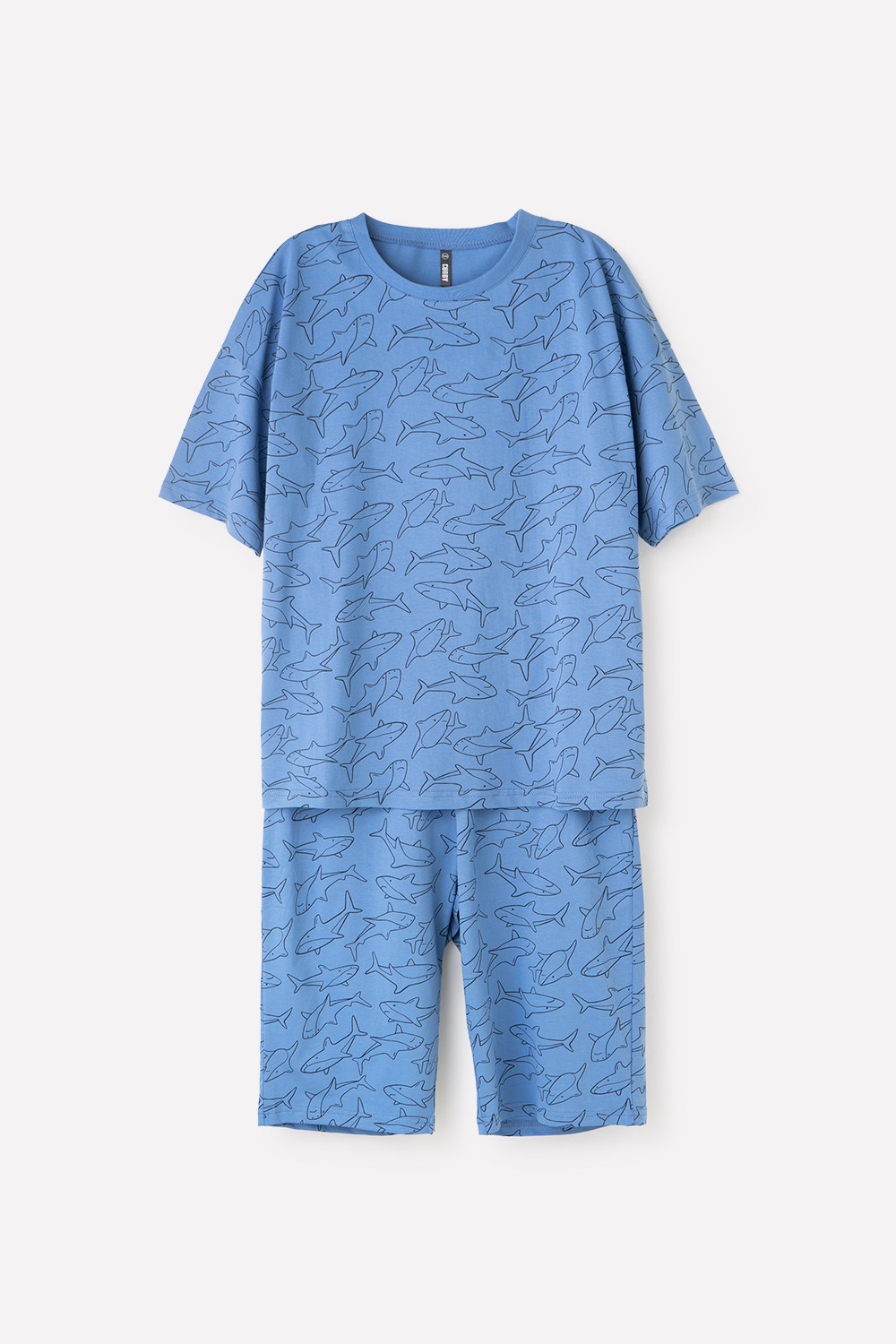 картинка Пижама для мальчика КБ 2800 акулы на дымчато-синем от магазина детских товаров ALiSa