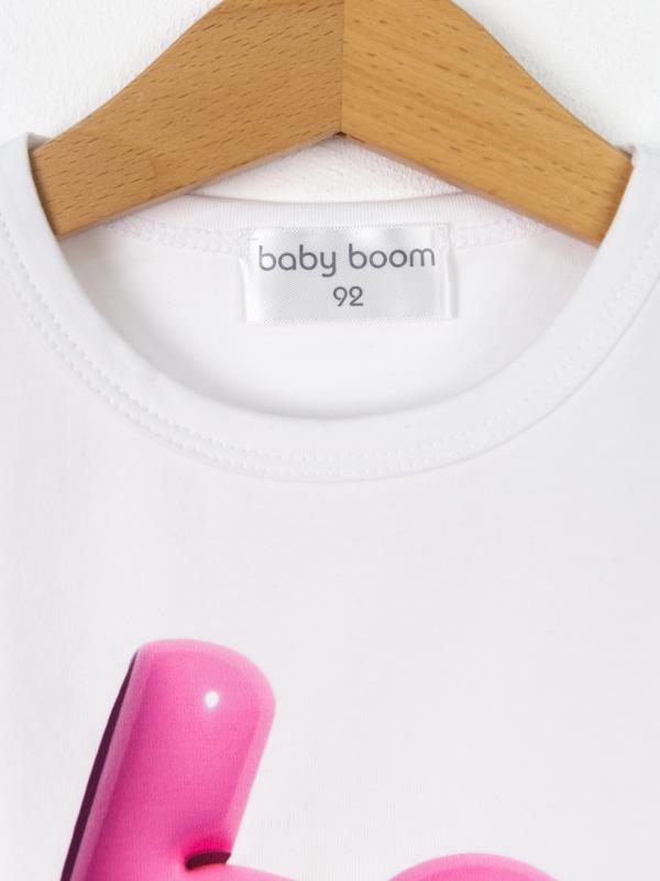 картинка Комплект для девочки Baby Boom КД552/1-К Белый + розовый от магазина детских товаров ALiSa