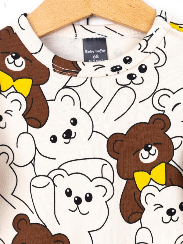 картинка Комбинезон на манжете Baby Boom К383/1-И я728 Мишки на бежевом от магазина детских товаров ALiSa