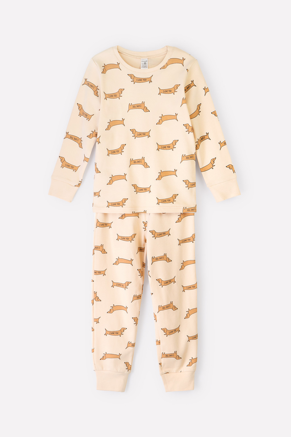 картинка Пижама детская Crockid К 1552 песочно-бежевый, таксы от магазина детских товаров ALiSa