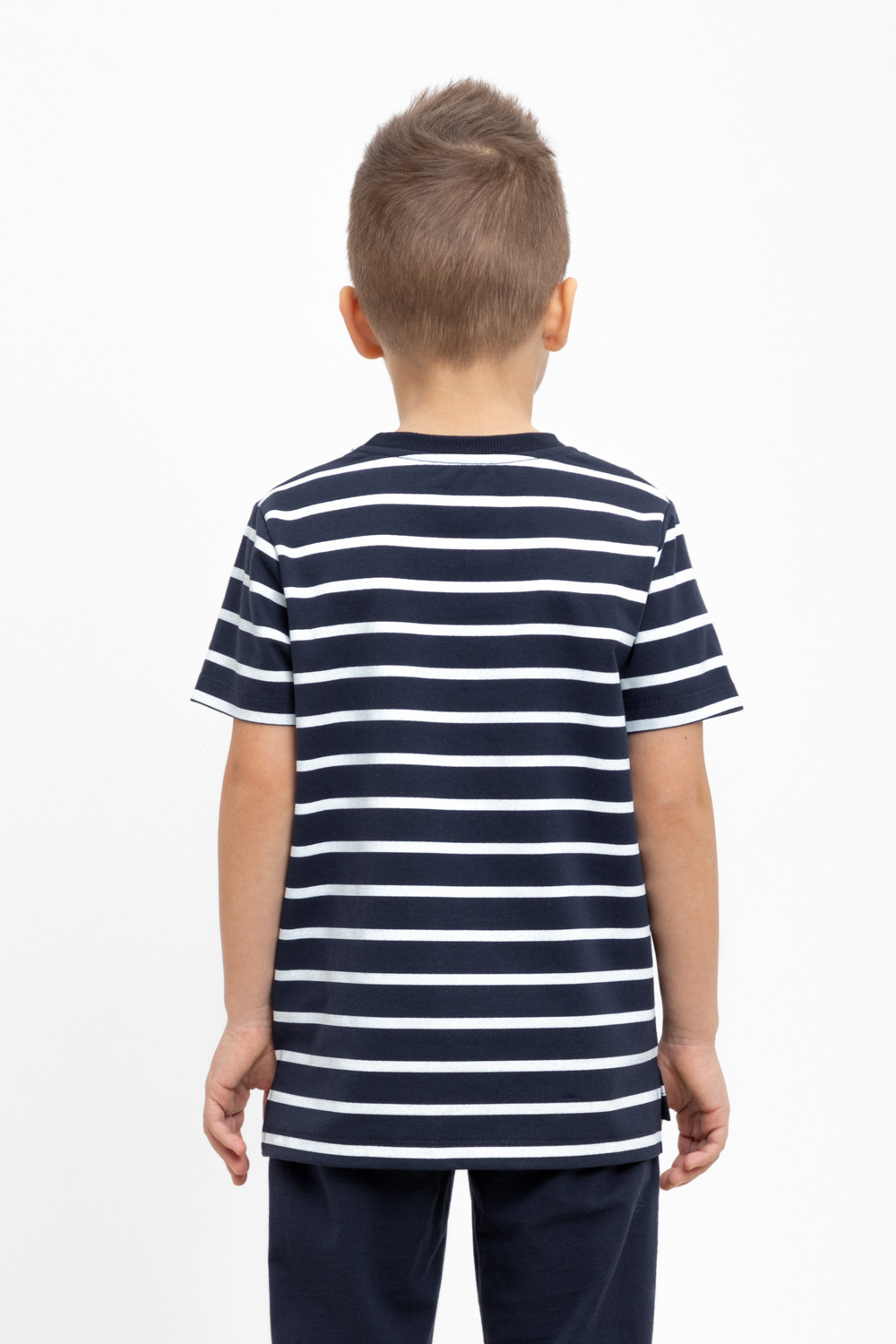 картинка Футболка для мальчика Crockid КР 302380 индиго, полоска к450 от магазина детских товаров ALiSa