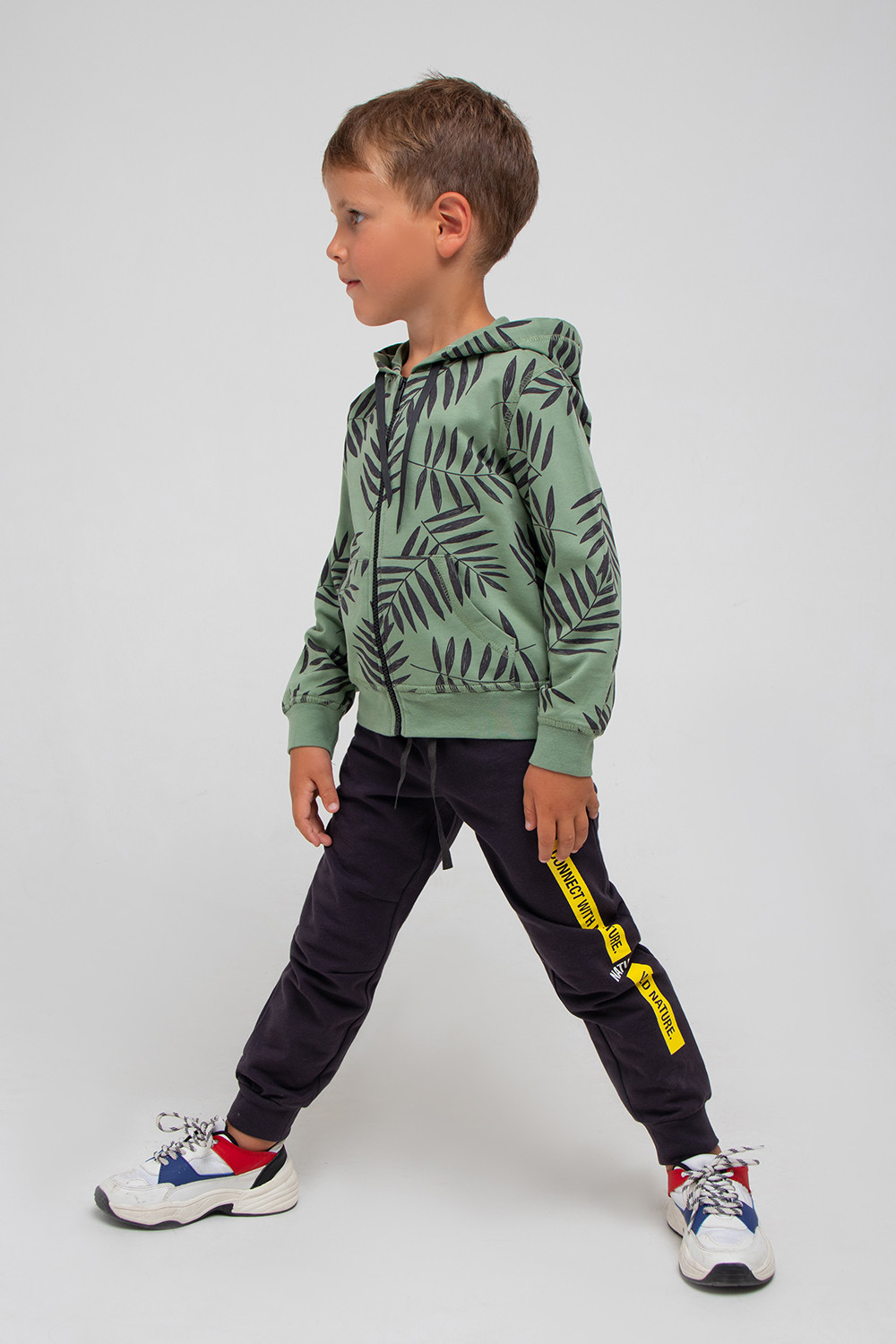 картинка Куртка для мальчика Crockid К 301620 зеленый камень, пальмовые листья к1279 от магазина детских товаров ALiSa