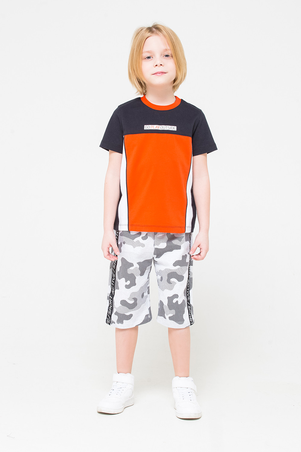 картинка Шорты для мальчика Crockid КР 4857 светло-серый меланж, камуфляж к256 от магазина детских товаров ALiSa