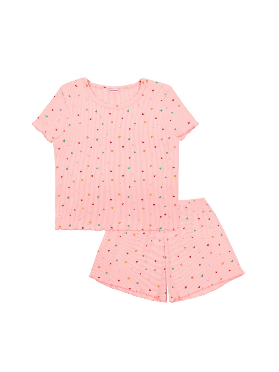 картинка Пижама для девочки YLA 7749400103 Розовый сердечки от магазина детских товаров ALiSa