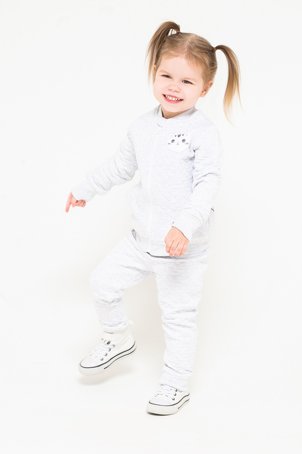 картинка Комплект для девочки Crockid КР 2701 светло-серый меланж к261 от магазина детских товаров ALiSa