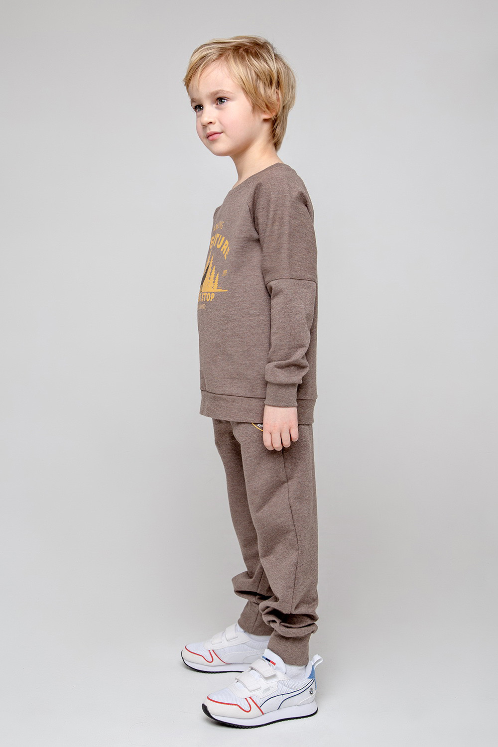 картинка Брюки для мальчика Crockid КР 400476 коричневый меланж к358 от магазина детских товаров ALiSa