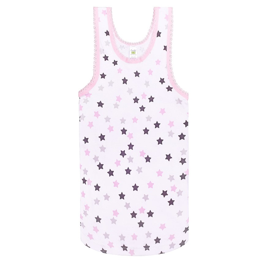 картинка Майка ддя девочки Crockid К 1077 роз. звездочки на белом от магазина детских товаров ALiSa