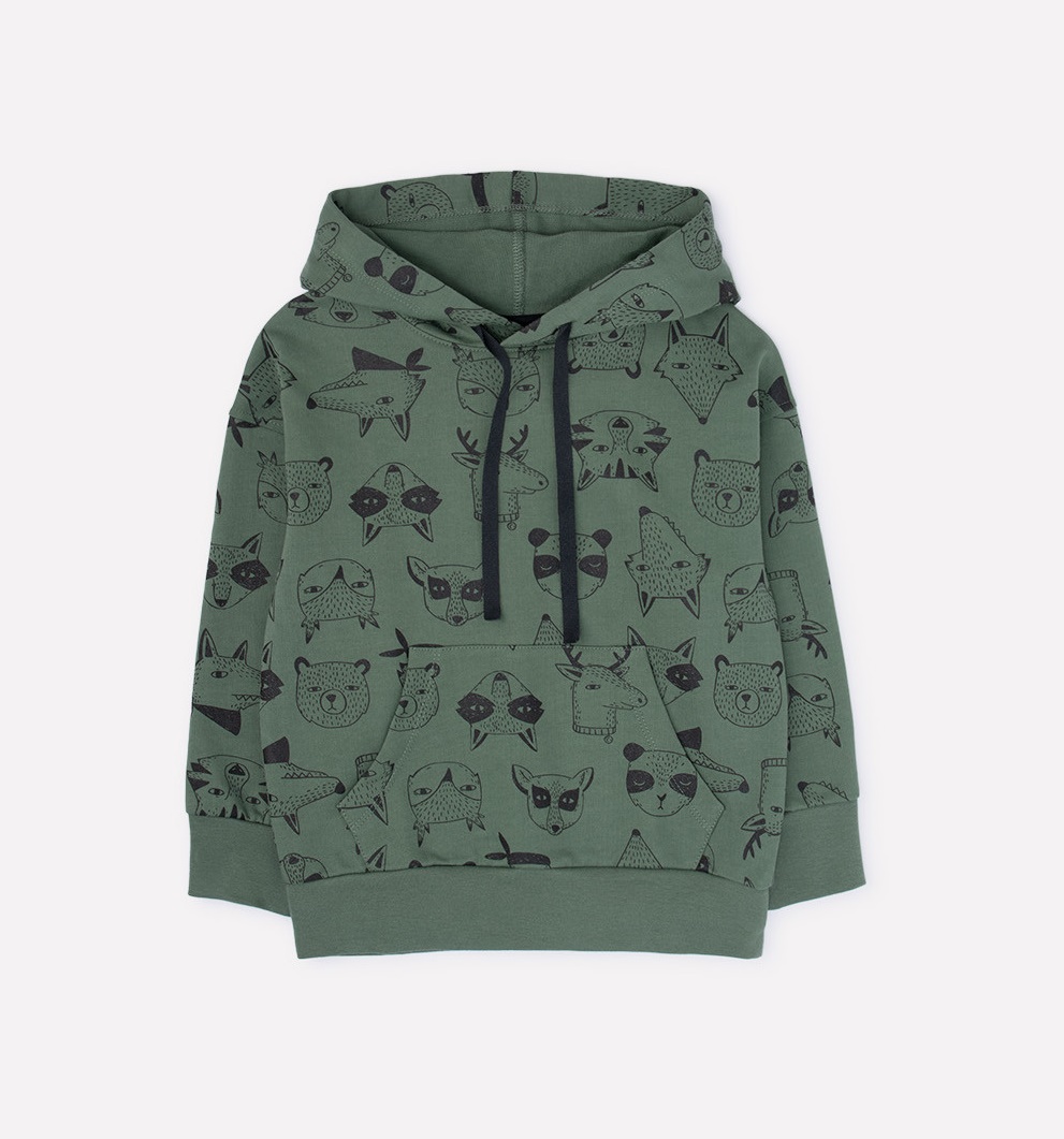 картинка Джемпер для мальчика Crockid К 301388 лесной мох, звери к1269 от магазина детских товаров ALiSa