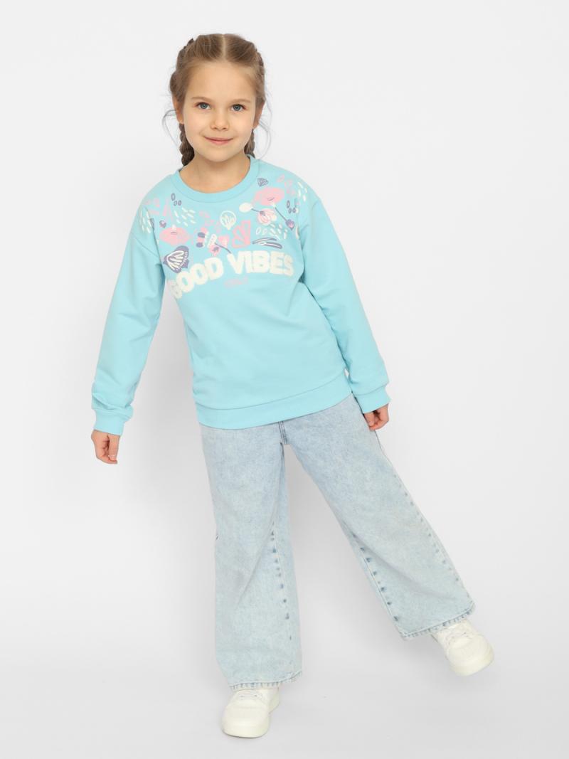 картинка Джемпер для девочки Cherubino CSKG 63439-43-350 Голубой от магазина детских товаров ALiSa