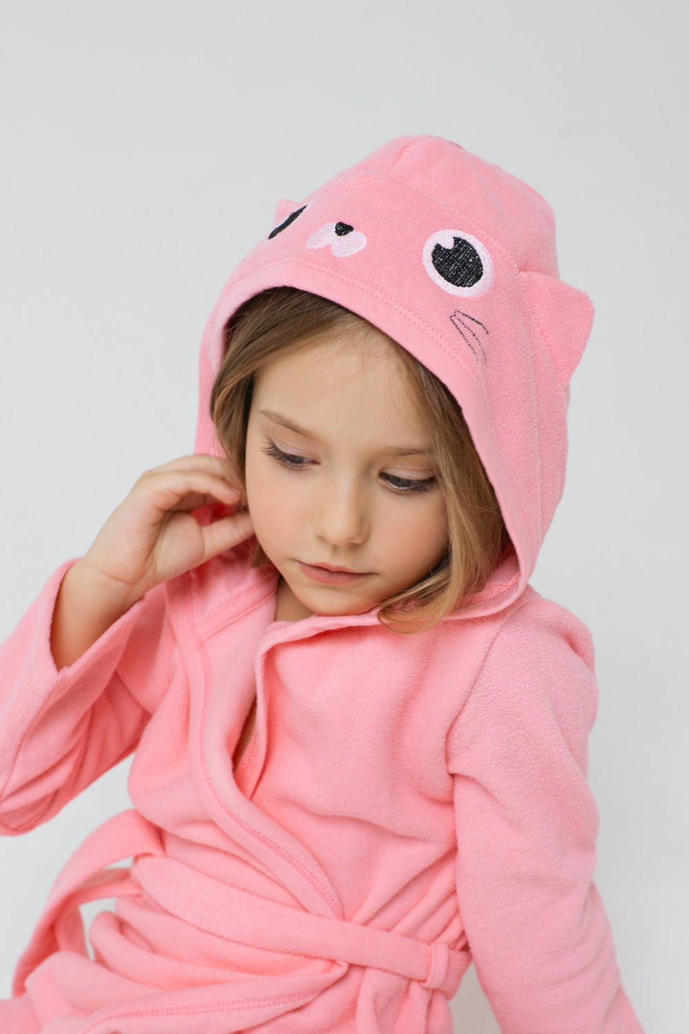 картинка Халат для девочки Crockid К 5481 розовый (кошечка) от магазина детских товаров ALiSa