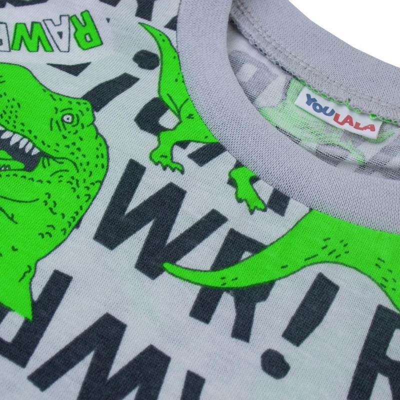 картинка Комплект для мальчика YLA 7020101501 Серый Динозавры от магазина детских товаров ALiSa