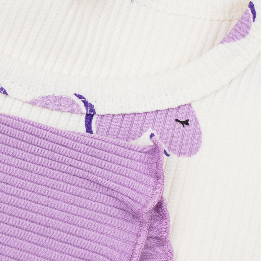 картинка Пижама для девочки YLA 7749400202 Молочный сердца фиолетовый от магазина детских товаров ALiSa