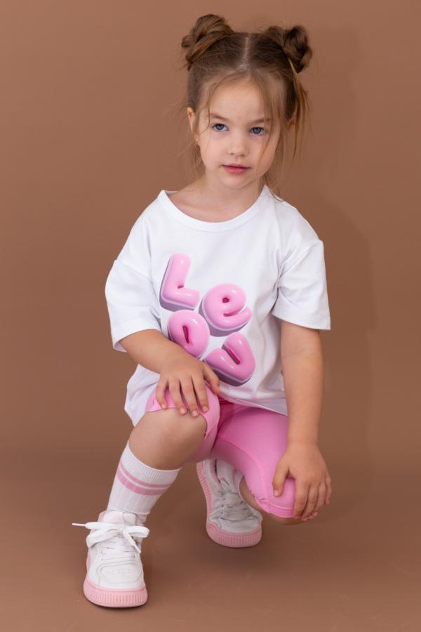 картинка Комплект для девочки Baby Boom КД552/1-К Белый + розовый от магазина детских товаров ALiSa