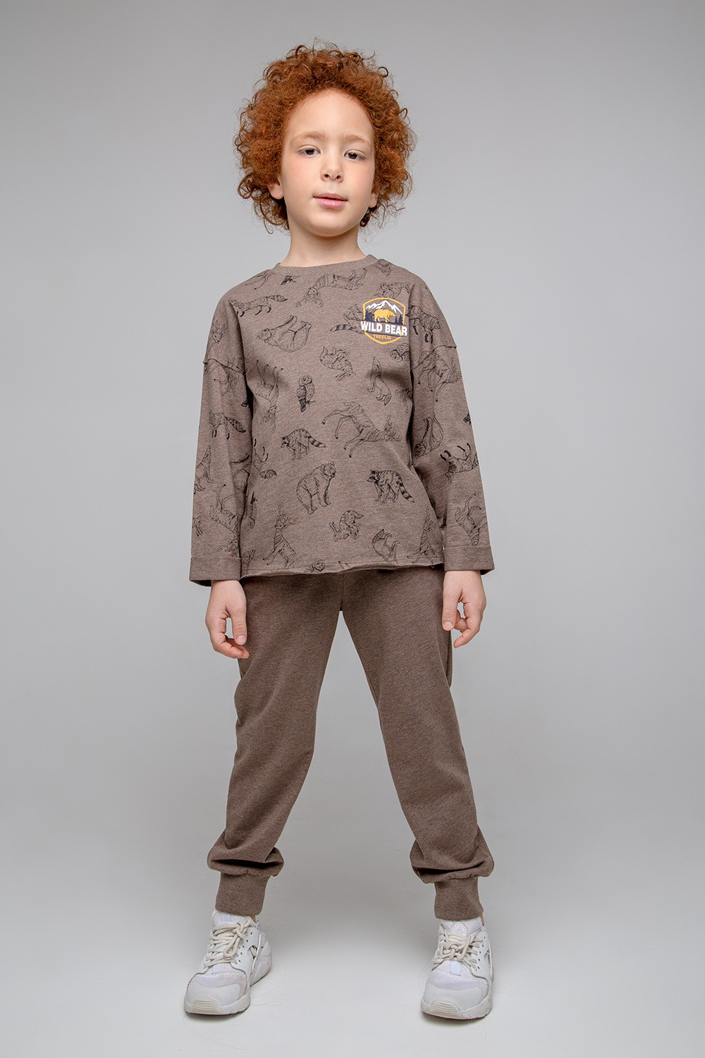 картинка Брюки для мальчика Crockid КР 400477 коричневый меланж к358 от магазина детских товаров ALiSa
