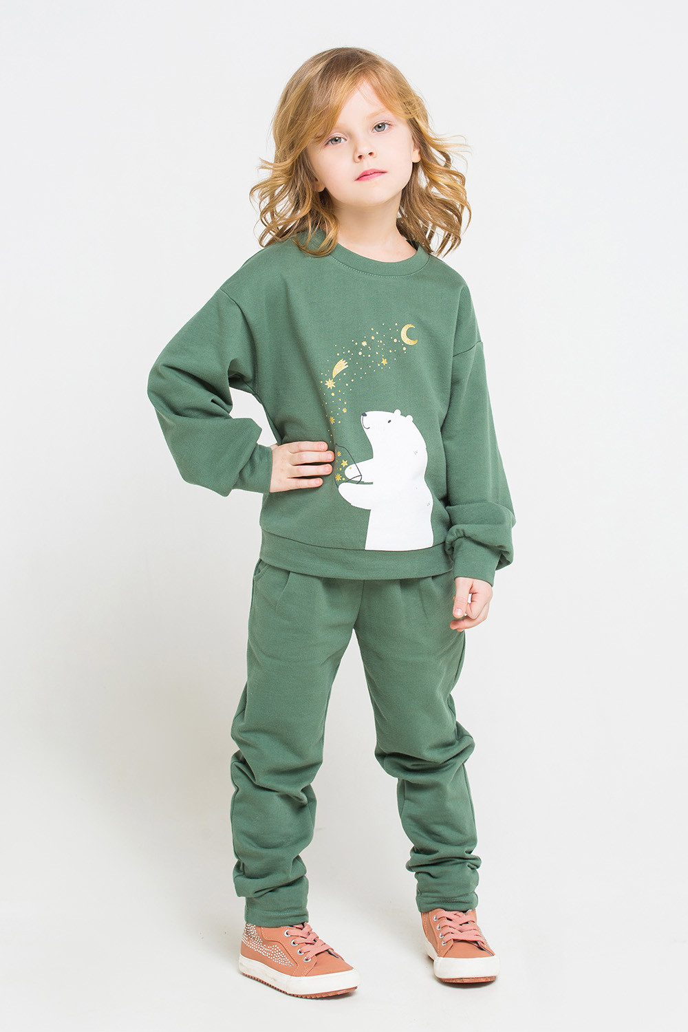 картинка Брюки для девочки Crockid КР 4744 зеленый к223 от магазина детских товаров ALiSa