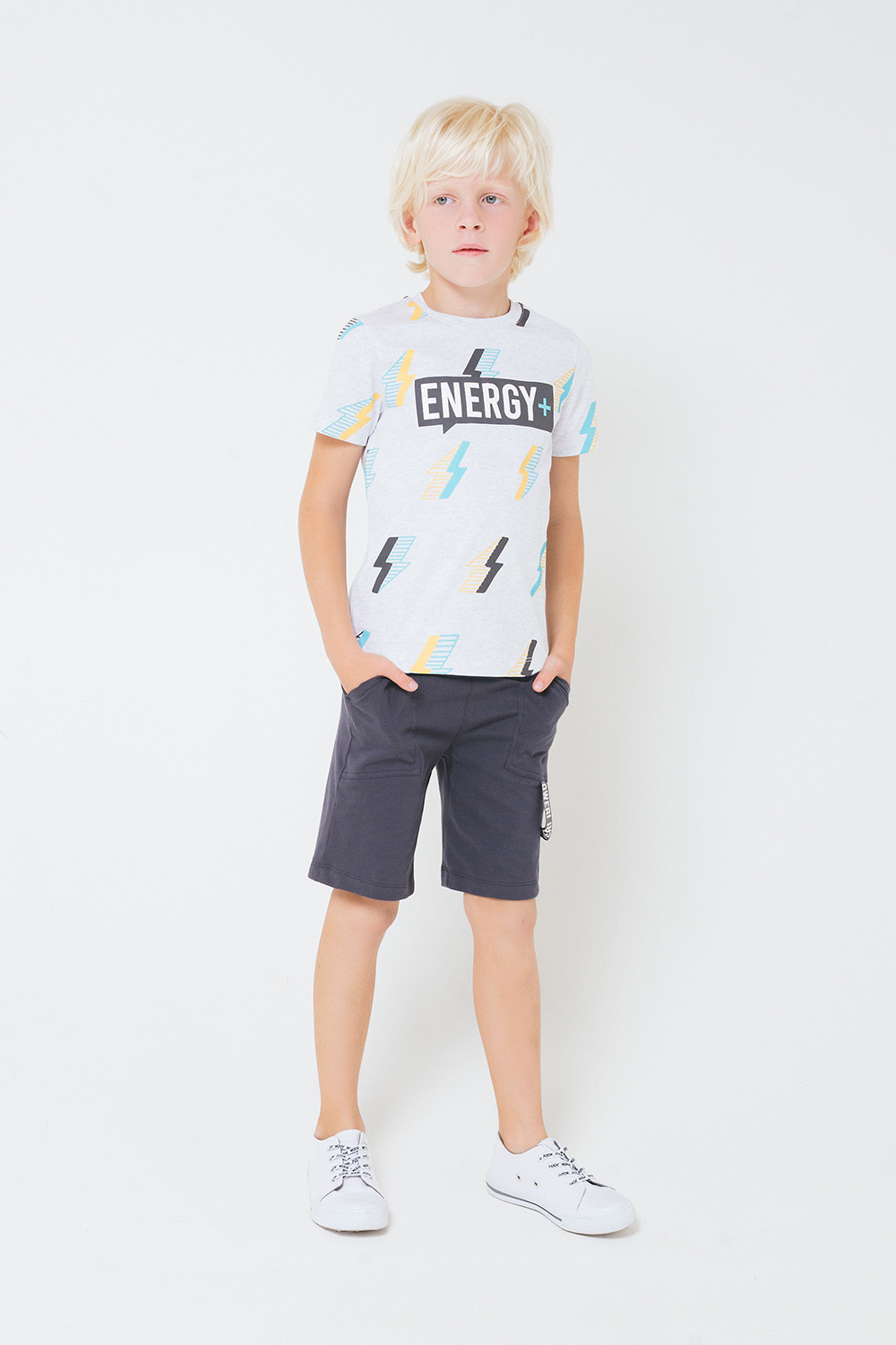 картинка Футболка для мальчика Crockid КР 301028 светло-серый меланж, молнии к252 от магазина детских товаров ALiSa