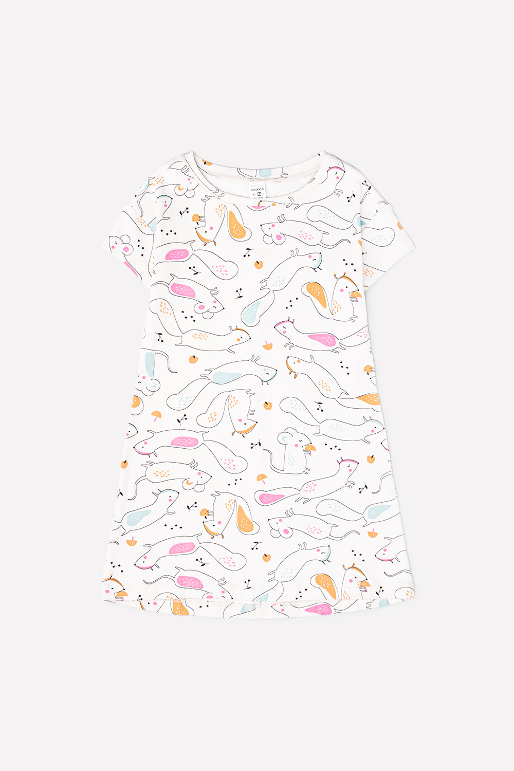 картинка Сорочка для девочки Crockid К 1139 белочки на сливках от магазина детских товаров ALiSa