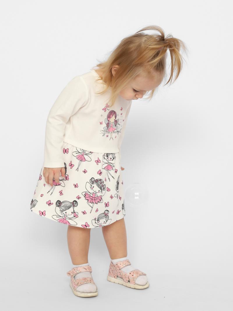картинка Платье для девочки Сherubino CSNG 63417-21-347 Экрю от магазина детских товаров ALiSa