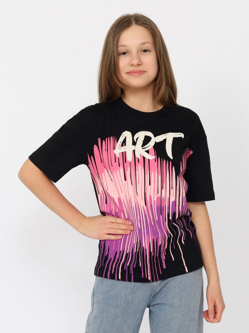 картинка Футболка для девочки CRB CSJG 63757-22-394 Черный от магазина детских товаров ALiSa