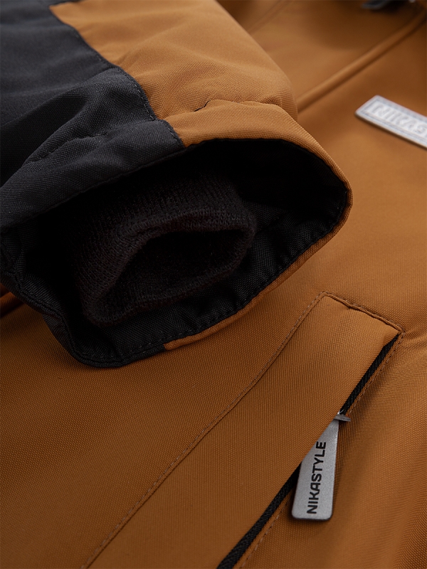 картинка Комбинезон зимний для мальчика NIKASTYLE 8з6524 Кэмел черный от магазина детских товаров ALiSa