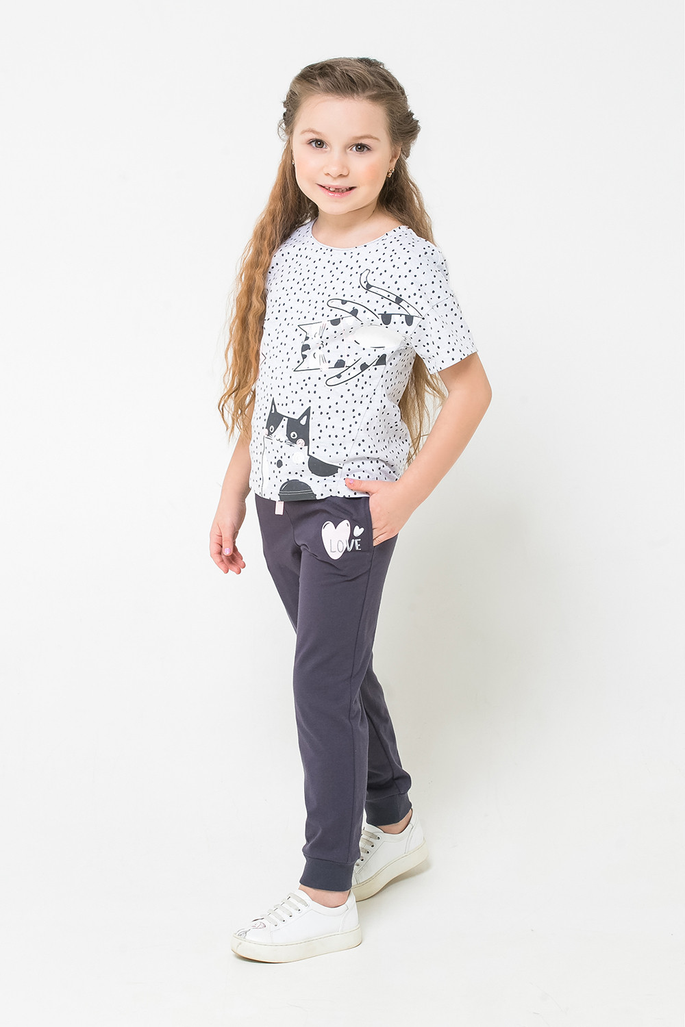 картинка Футболка для девочки Crockid К 301136 светло-серый меланж, крапинка к1252 от магазина детских товаров ALiSa