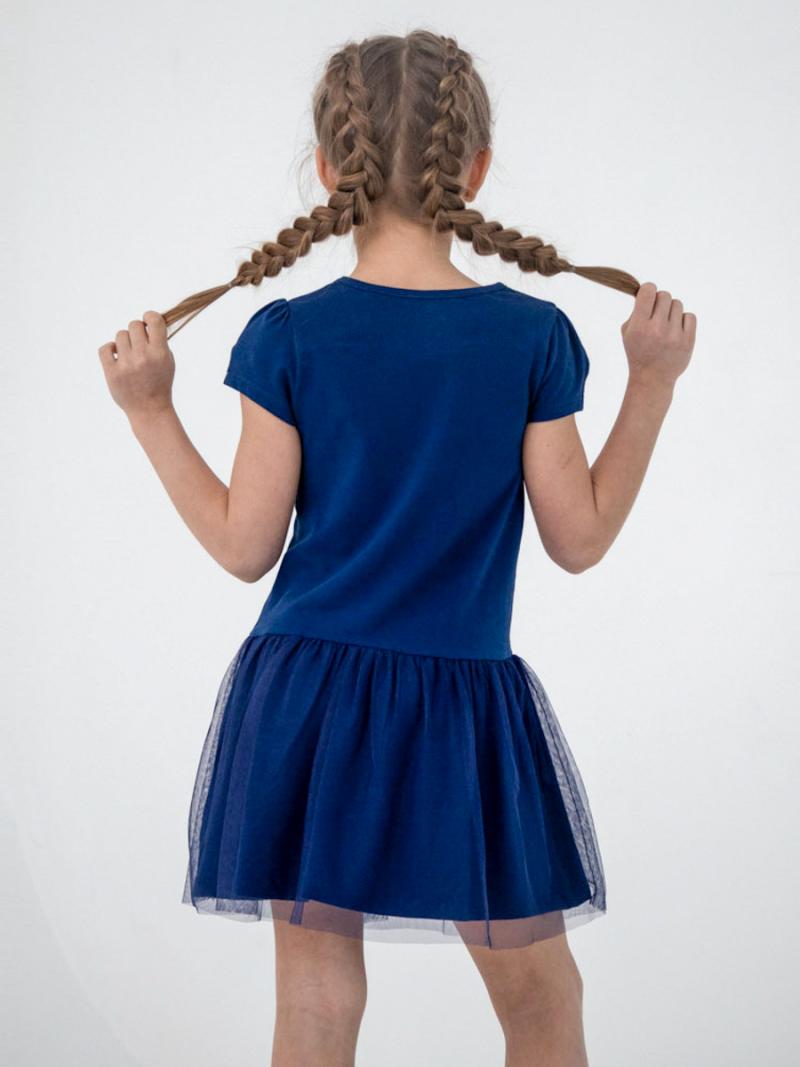 картинка Платье для девочки Cherubino CSKG 63081-41-311 Темно-синий от магазина детских товаров ALiSa