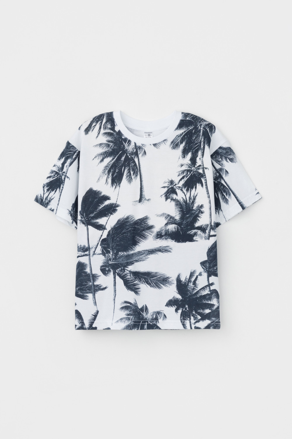 картинка Футболка для мальчика Crockid КР 302381 белый, высокие пальмы к450 от магазина детских товаров ALiSa