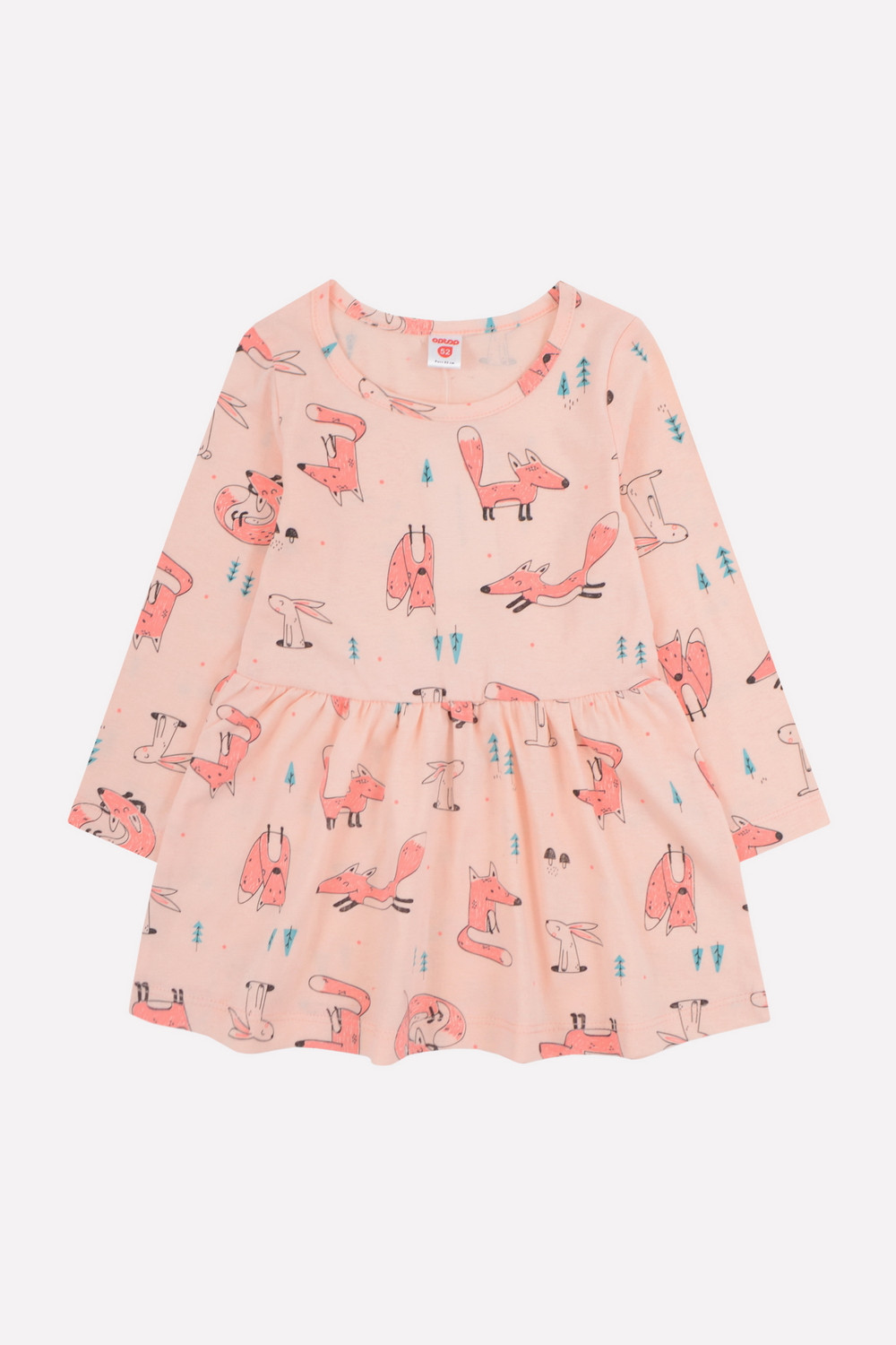 картинка Платье для девочки Crockid К 5641 нежный персик, лисы от магазина детских товаров ALiSa