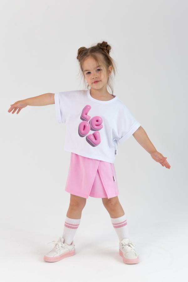 картинка Комплект для девочки Baby Boom КД555/1-К Белый + рзовый от магазина детских товаров ALiSa