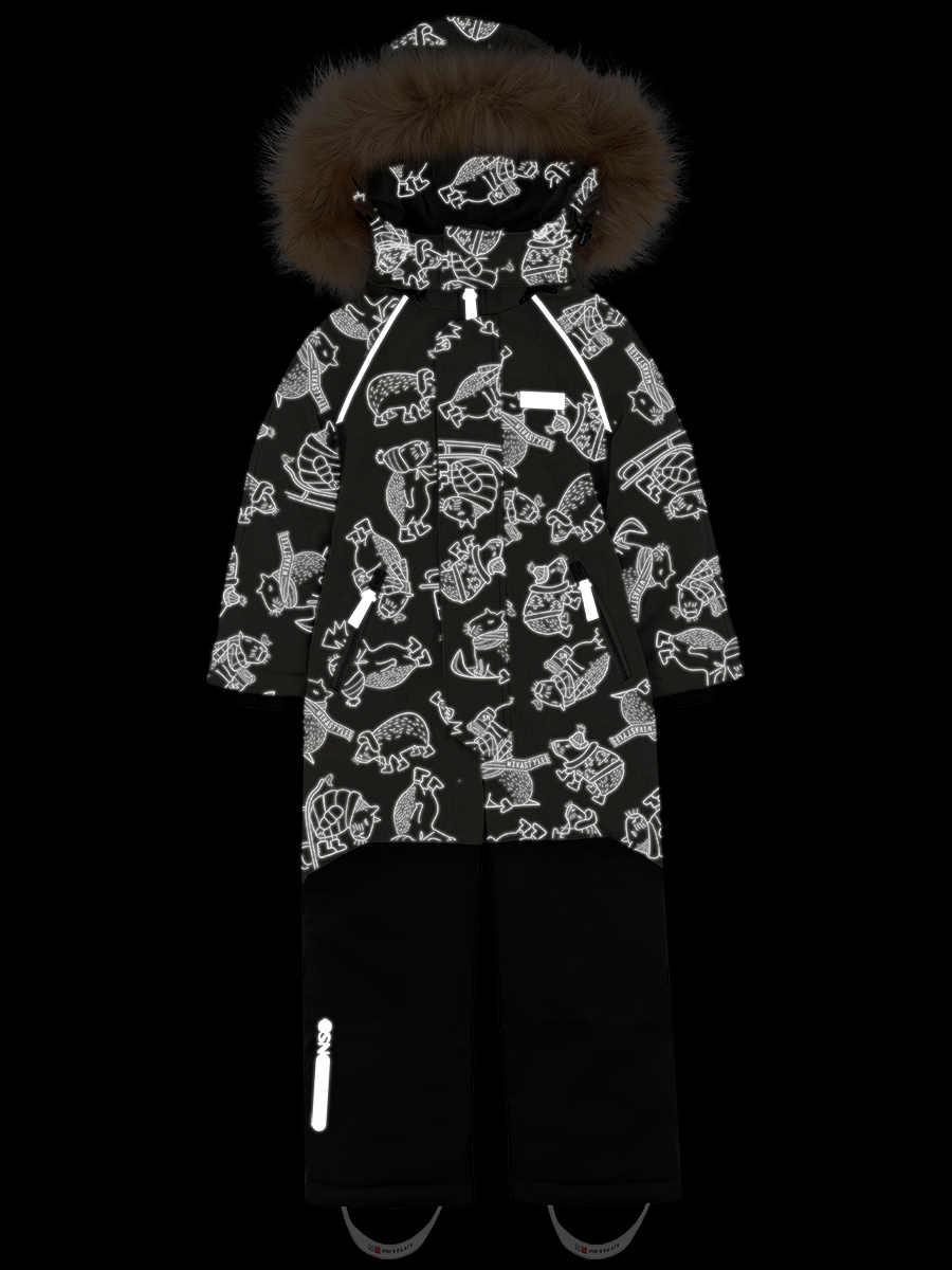 картинка Комбинезон зимний для мальчика NIKASTYLE 8з1924 Хаки черный от магазина детских товаров ALiSa