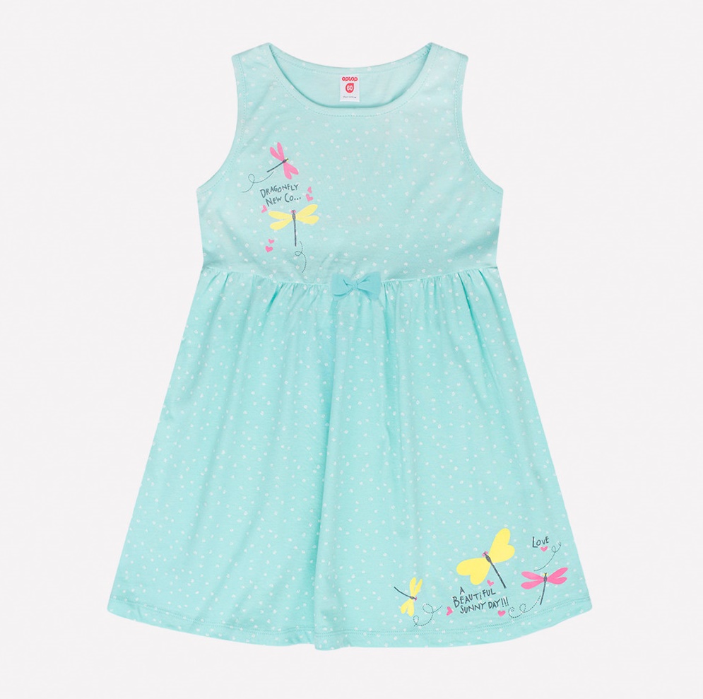 картинка Платье для девочки Crockid К 5520 маленький горошек на антильском голубом от магазина детских товаров ALiSa