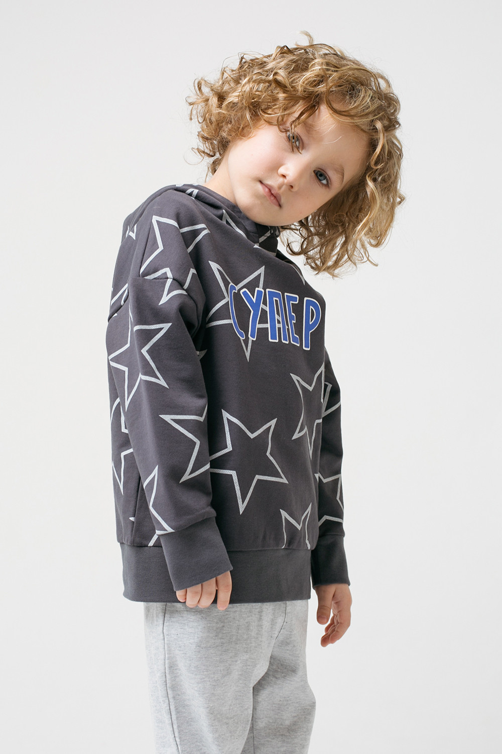 картинка Джемпер для мальчика Crockid К 301538 темно-серый, звезды к1275 от магазина детских товаров ALiSa