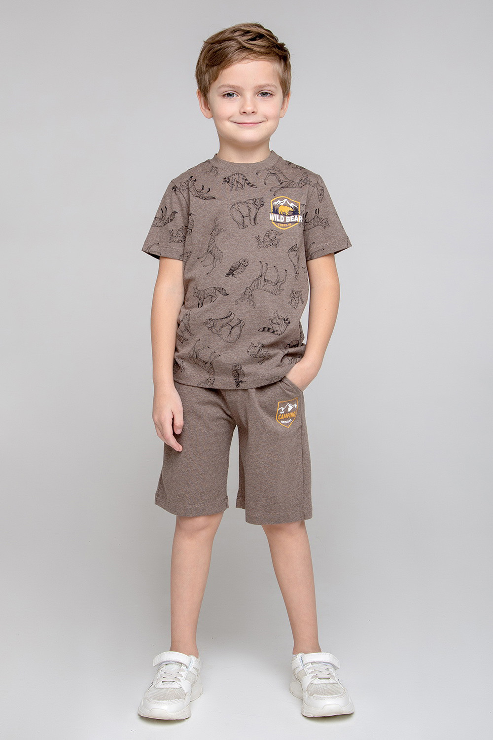 картинка Шорты для мальчика Crockid КР 400475 коричневый меланж к358 от магазина детских товаров ALiSa