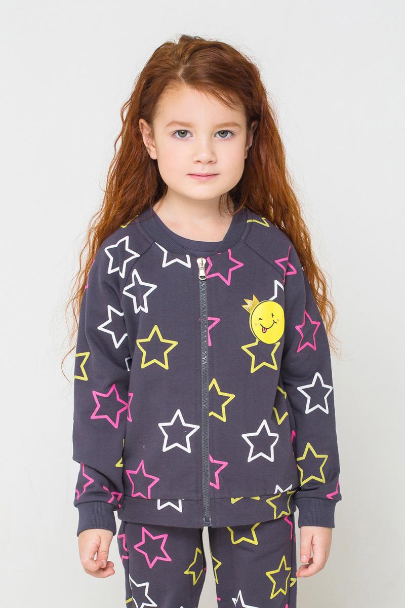 картинка Куртка для девочки Crockid К 300736 темно-серый, звезды к1240 от магазина детских товаров ALiSa