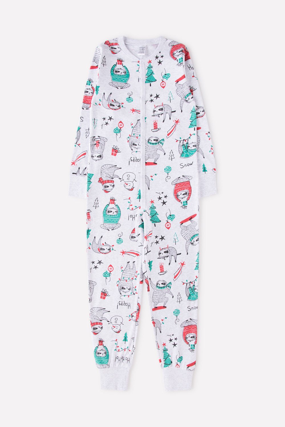 картинка Комбинезон детский Crockid К 6180 новогодние ленивцы на меланже от магазина детских товаров ALiSa