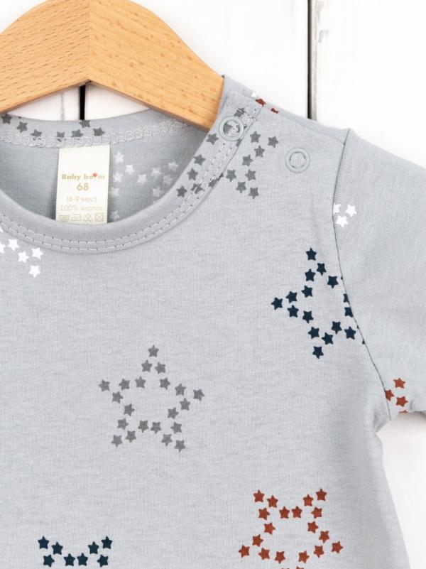 картинка Комбинезон для мальчика Baby Boom К324/9-К Звёзды на светло-сером от магазина детских товаров ALiSa