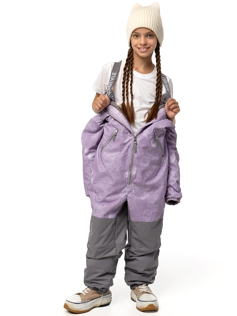 картинка Комбинезон утеплённый для девочки NIKASTYLE 8м1825 Лаванда серый от магазина детских товаров ALiSa