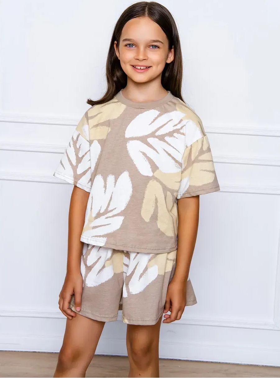 картинка Комплект для девочки YLA 7792100101 Коричневый листья от магазина детских товаров ALiSa