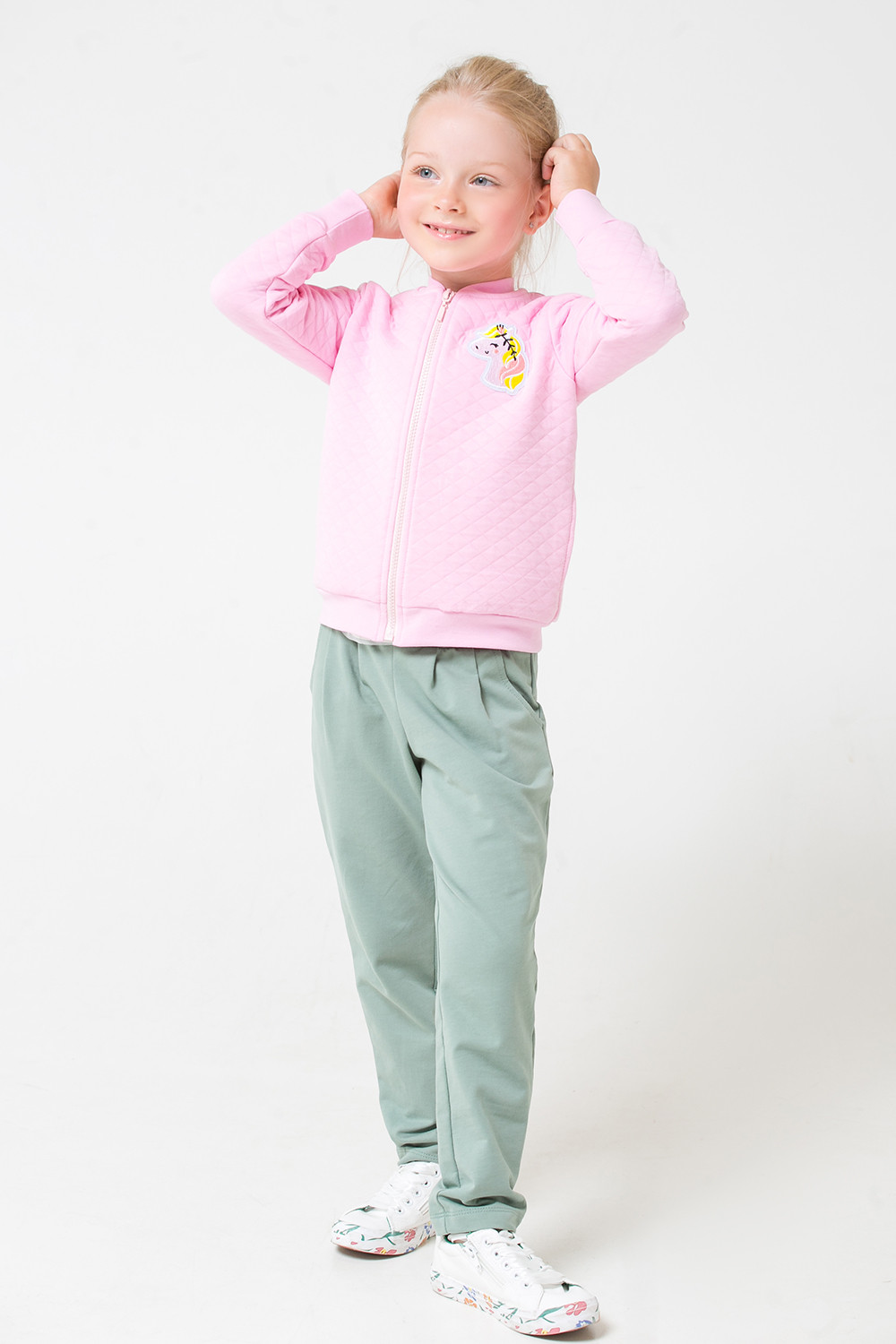 картинка Брюки для девочки Crockid КР 4976 весенний зеленый к285 от магазина детских товаров ALiSa